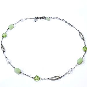 Silver Toned Green Lia Sophia Necklace Fashion Jewelry
